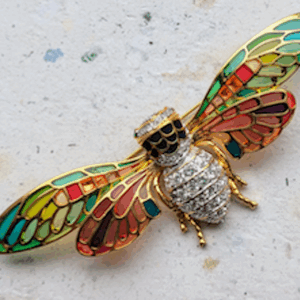 Joan Rivers Figural Flying Cicada Bug Brooch